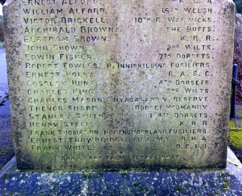 Names on Cann War Memorial