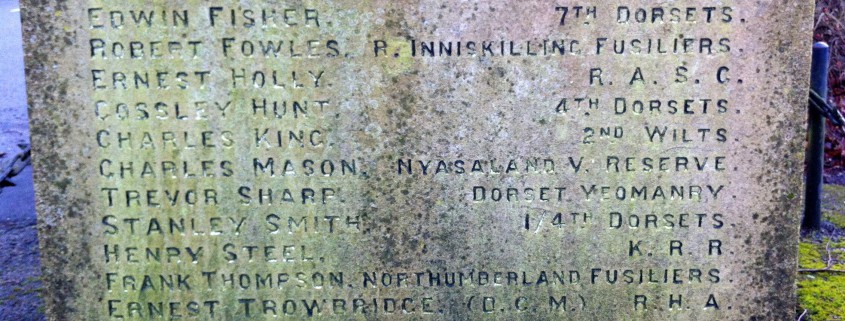 Names on Cann War Memorial