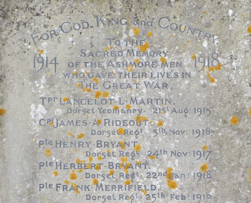 Names on Ashmore War Memorial