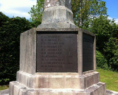 Names on Fontmell Magna War Memorial 1