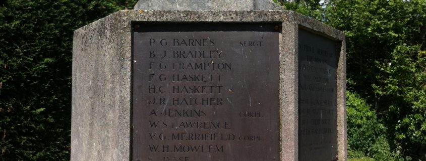 Names on Fontmell Magna War Memorial 1