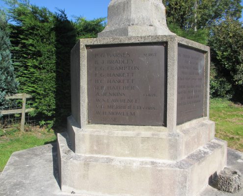 Names on Fontmell Magna War Memorial 2
