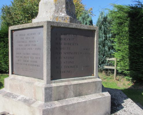 Names on Fontmell Magna War Memorial 3