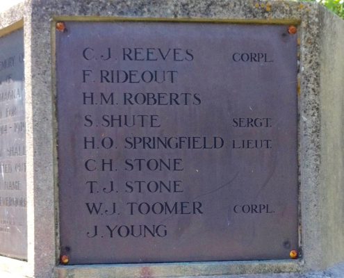 Names on Fontmell Magna War Memorial 5