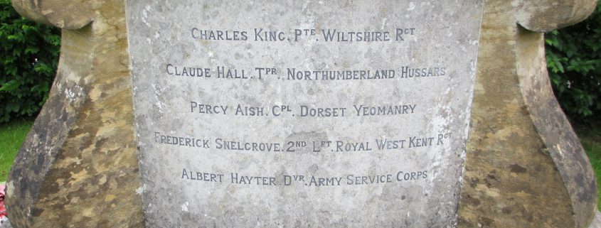 Names on Ludwell War Memorial 1