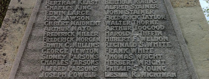 Names on Park Walk War Memorial 2