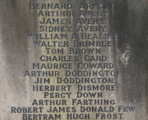 Names on Mere War Memorial 8